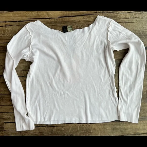 LOTUS white Sporty low cut v neck Number NINETY 5 Long Sleeve Shirt XL - Picture 4 of 7